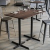 image:imageFlash Furniture Acadia 48 x 30 Indoor Gray Faux Concrete Tabletop with Dual 22 x 30 Black Bar Height Crisscross Bases Seamless TopGuard HPL Top and EdgeDark BrownBlack Base