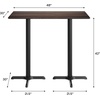 image:imageFlash Furniture Acadia 48 x 30 Indoor Gray Faux Concrete Tabletop with Dual 22 x 30 Black Bar Height Crisscross Bases Seamless TopGuard HPL Top and EdgeDark BrownBlack Base
