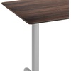 image:imageFlash Furniture Acadia 48x30 Indoor Outdoor Gray Faux Concrete Tabletop with Dual 5x22 Silver T Bases Scratch Heat amp UV Resistant Seamless TopGuard Top and EdgeDark BrownSilver Base