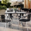 image:imageFlash Furniture Acadia 48x30 Indoor Outdoor Gray Faux Concrete Tabletop with Dual 5x22 Silver T Bases Scratch Heat amp UV Resistant Seamless TopGuard Top and EdgeGray Faux ConcreteSilver Base