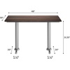 image:imageFlash Furniture Acadia 48x30 Indoor Outdoor Gray Faux Concrete Tabletop with Dual 5x22 Silver T Bases Scratch Heat amp UV Resistant Seamless TopGuard Top and EdgeDark BrownSilver Base