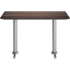 image:imageFlash Furniture Acadia 48x30 Indoor Outdoor Gray Faux Concrete Tabletop with Dual 5x22 Silver T Bases Scratch Heat amp UV Resistant Seamless TopGuard Top and EdgeDark BrownSilver Base