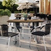 image:imageFlash Furniture Acadia 48x30 Indoor Outdoor Gray Faux Concrete Tabletop with Dual 5x22 Silver T Bases Scratch Heat amp UV Resistant Seamless TopGuard Top and EdgeNaturalSilver Base