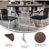 image:imageFlash Furniture Acadia 48x30 Indoor Outdoor Gray Faux Concrete Tabletop with Dual 5x22 Silver T Bases Scratch Heat amp UV Resistant Seamless TopGuard Top and EdgeDark BrownSilver Base