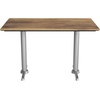 image:imageFlash Furniture Acadia 48x30 Indoor Outdoor Gray Faux Concrete Tabletop with Dual 5x22 Silver T Bases Scratch Heat amp UV Resistant Seamless TopGuard Top and EdgeNaturalSilver Base