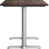 image:imageFlash Furniture Acadia 48x30 Indoor Outdoor Gray Faux Concrete Tabletop with Dual 5x22 Silver T Bases Scratch Heat amp UV Resistant Seamless TopGuard Top and EdgeDark BrownSilver Base