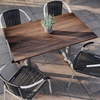 image:imageFlash Furniture Acadia 48x30 Indoor Outdoor Gray Faux Concrete Tabletop with Dual 5x22 Silver T Bases Scratch Heat amp UV Resistant Seamless TopGuard Top and EdgeDark BrownSilver Base