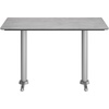 image:imageFlash Furniture Acadia 48x30 Indoor Outdoor Gray Faux Concrete Tabletop with Dual 5x22 Silver T Bases Scratch Heat amp UV Resistant Seamless TopGuard Top and EdgeGray Faux ConcreteSilver Base