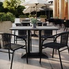 image:imageFlash Furniture Acadia 48x30 Indoor Outdoor Gray Faux Concrete Tabletop with Silver Dual Column Base Scratch Heat amp UV Resistant Seamless TopGuard Top and EdgeGray Faux ConcreteBlack Base