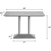 image:imageFlash Furniture Acadia 48x30 Indoor Outdoor Gray Faux Concrete Tabletop with Silver Dual Column Base Scratch Heat amp UV Resistant Seamless TopGuard Top and EdgeGray Faux ConcreteSilver Base