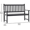 image:imageFlash Furniture Adele Commercial IndoorOutdoor Acacia Wood Bench 2Person Slatted Patio Loveseat for Use in Yard Garden Porch or Park BrownBlack