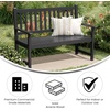 image:imageFlash Furniture Adele Commercial IndoorOutdoor Acacia Wood Bench 2Person Slatted Patio Loveseat for Use in Yard Garden Porch or Park BrownBlack