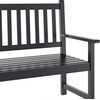 image:imageFlash Furniture Adele Commercial IndoorOutdoor Acacia Wood Bench 2Person Slatted Patio Loveseat for Use in Yard Garden Porch or Park BrownBlack