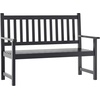 image:imageFlash Furniture Adele Commercial IndoorOutdoor Acacia Wood Bench 2Person Slatted Patio Loveseat for Use in Yard Garden Porch or Park BrownBlack