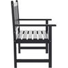 image:imageFlash Furniture Adele Commercial IndoorOutdoor Acacia Wood Bench 2Person Slatted Patio Loveseat for Use in Yard Garden Porch or Park BrownBlack