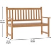 image:imageFlash Furniture Adele Commercial IndoorOutdoor Acacia Wood Bench 2Person Slatted Patio Loveseat for Use in Yard Garden Porch or Park BrownBrown