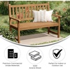 image:imageFlash Furniture Adele Commercial IndoorOutdoor Acacia Wood Bench 2Person Slatted Patio Loveseat for Use in Yard Garden Porch or Park BrownBrown
