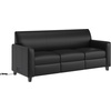 image:imageFlash Furniture Agent Reception Sofa with Left and Right Side Charging Stations Dual AC and USB Ports Plus USBC Port Lobby Sofa with Hardwood Frame Raised Wooden Feet Black LeatherSoftBlack