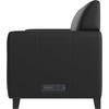 image:imageFlash Furniture Agent Reception Sofa with Left and Right Side Charging Stations Dual AC and USB Ports Plus USBC Port Lobby Sofa with Hardwood Frame Raised Wooden Feet Black LeatherSoftBlack