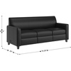 image:imageFlash Furniture Agent Reception Sofa with Left and Right Side Charging Stations Dual AC and USB Ports Plus USBC Port Lobby Sofa with Hardwood Frame Raised Wooden Feet Black LeatherSoftBlack
