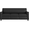 image:imageFlash Furniture Agent Reception Sofa with Left and Right Side Charging Stations Dual AC and USB Ports Plus USBC Port Lobby Sofa with Hardwood Frame Raised Wooden Feet Black LeatherSoftBlack