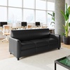 image:imageFlash Furniture Agent Reception Sofa with Left and Right Side Charging Stations Dual AC and USB Ports Plus USBC Port Lobby Sofa with Hardwood Frame Raised Wooden Feet Black LeatherSoftBlack