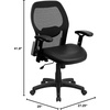 image:imageFlash Furniture Albert MidBack Black Super Mesh Executive Swivel Office Chair with Adjustable Lumbar amp ArmsBlack LeathersoftMesh