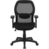 image:imageFlash Furniture Albert MidBack Black Super Mesh Executive Swivel Office Chair with Adjustable Lumbar amp ArmsBlack Mesh