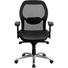 image:imageFlash Furniture Albert MidBack Black Super Mesh Executive Swivel Office Chair with Knee Tilt Control and Adjustable Lumbar amp ArmsBlack LeathersoftMesh