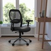 image:imageFlash Furniture Albert MidBack Black Super Mesh Executive Swivel Office Chair with Knee Tilt Control and Adjustable Lumbar amp ArmsBlack LeathersoftMesh