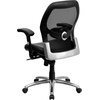image:imageFlash Furniture Albert MidBack Black Super Mesh Executive Swivel Office Chair with Knee Tilt Control and Adjustable Lumbar amp ArmsBlack LeathersoftMesh