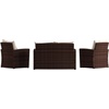 image:imageFlash Furniture Aransas Series 4 Piece Brown Patio Set with Beige Back Pillows and Seat CushionsBrownBeige
