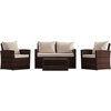 image:imageFlash Furniture Aransas Series 4 Piece Brown Patio Set with Beige Back Pillows and Seat CushionsBrownBeige
