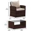 image:imageFlash Furniture Aransas Series 4 Piece Brown Patio Set with Beige Back Pillows and Seat CushionsBrownBeige