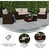 image:imageFlash Furniture Aransas Series 4 Piece Brown Patio Set with Beige Back Pillows and Seat CushionsBrownBeige
