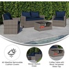 image:imageFlash Furniture Aransas Series 4 Piece Brown Patio Set with Beige Back Pillows and Seat CushionsLight GrayNavy