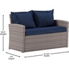 image:imageFlash Furniture Aransas Series 4 Piece Brown Patio Set with Beige Back Pillows and Seat CushionsLight GrayNavy