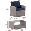 image:imageFlash Furniture Aransas Series 4 Piece Brown Patio Set with Beige Back Pillows and Seat CushionsLight GrayNavy