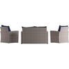 image:imageFlash Furniture Aransas Series 4 Piece Brown Patio Set with Beige Back Pillows and Seat CushionsLight GrayNavy