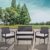 image:imageFlash Furniture Aransas Series 4 Piece Brown Patio Set with Steel Frame and Beige CushionsBlack