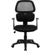 image:imageFlash Furniture Ariel MidBack Black Mesh Swivel Task Office Chair with Flexible Dual Lumbar Support and Arms