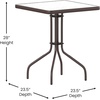 image:imageFlash Furniture Barker 235 Square Tempered Glass Metal Table SilverClear TopBronze Frame