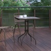 image:imageFlash Furniture Barker 235 Square Tempered Glass Metal Table SilverClear TopBronze Frame