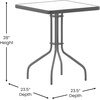 image:imageFlash Furniture Barker 235 Square Tempered Glass Metal Table SilverClear TopSilver Frame