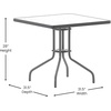 image:imageFlash Furniture Barker 235 Square Tempered Glass Metal Table SilverClear TopSilver Frame
