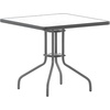 image:imageFlash Furniture Barker 235 Square Tempered Glass Metal Table SilverClear TopSilver Frame