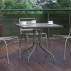 image:imageFlash Furniture Barker 235 Square Tempered Glass Metal Table SilverClear TopSilver Frame