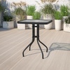 image:imageFlash Furniture Barker 235 Square Tempered Glass Metal Table SilverClearBlack