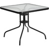 image:imageFlash Furniture Barker 235 Square Tempered Glass Metal Table SilverClearBlack