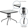 image:imageFlash Furniture Barker 235 Square Tempered Glass Metal Table SilverClearBlack